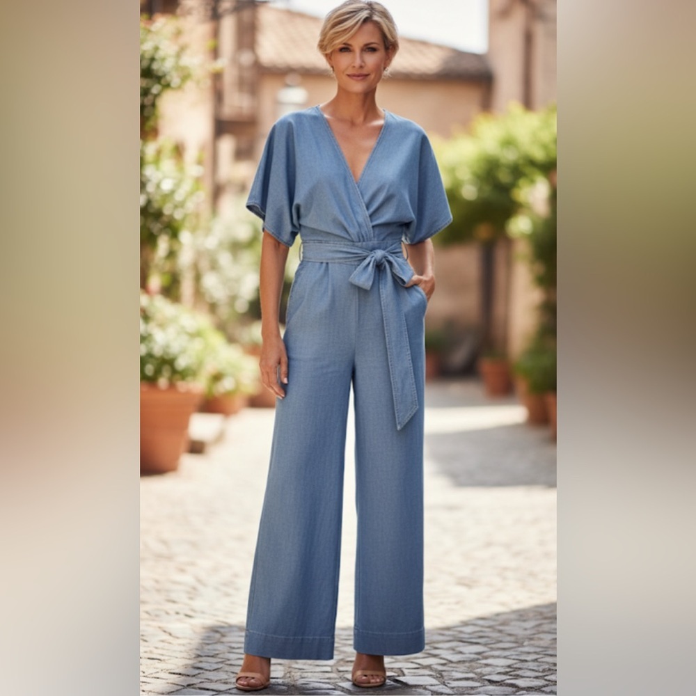 Ralph Lauren Light Blue Wrap Jumpsuit
